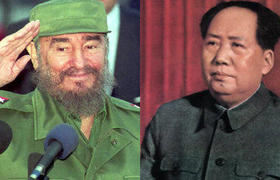 Fidel Castro y Mao Zedong en esta composición fotográfica