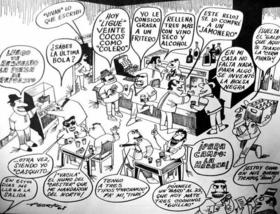 Caricatura en la revista Mella, publicada durante la Ofensiva Revolucionaria