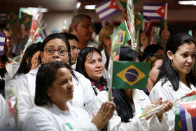 Médicos cubanos que prestaban servicio en Brasil