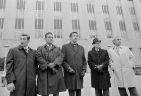 Virgilio Gonzáles, Frank Sturgis, el abogado Henry Rothblatt, Bernard Barker y Eugenio  Martínez