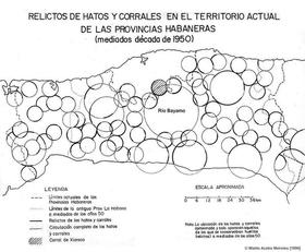 «Relictos» de hatos y corrales en La Habana, en este mapa de mediados de la década de 1950