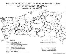 «Relictos» de hatos y corrales en La Habana, en este mapa de mediados de la década de 1950
