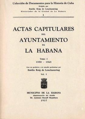 Actas Capitulares del Ayuntamiento de La Habana