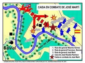 Mapa de caída en combate de José Martí