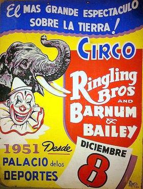 Cartel anunciando al Ringling Bros. and Barnum & Bailey Circus