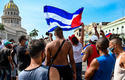 Cubanos frente al Capitolio de La Habana durante una manifestación contra el régimen, el 11 de julio de 2021