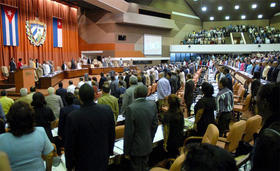 La Asamblea Nacional del Poder Popular en Cuba, es esta foto de archivo