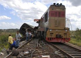 Accidente de trenes en Camagüey, el 7 de febrero de 2009. (AP)