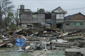 Vista de los daños en Santa Cruz del Sur, tras el paso de Paloma