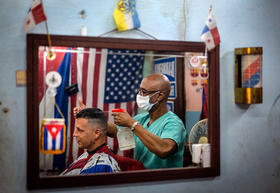 Una peluquería de La Habana el 25 de marzo de 2020