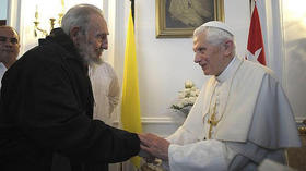 Fidel Castro y el papa Benedicto XVI, durante el encuentro en La Habana