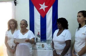 Miembros de las Damas de Blanco leen la carta en donde llaman a elecciones y piden la formación de un Consejo de Dirección, en un video publicado el 25 de febrero de 2015, desde Cuba
