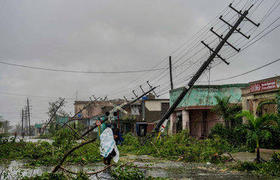 Destrozos causados por el huracán Ian a su paso por Pinar del Río, Cuba