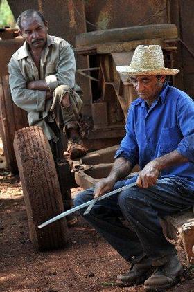 Campesinos cubanos en esta foto de 2009