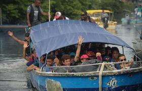 Migrantes cubanos en Colombia, rumbo a Estados Unidos, en esta foto de archivo