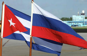 Banderas de Rusia y Cuba