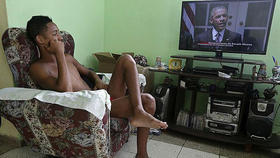 Los cubanos vieron el discurso del presidente Barack Obama transmitido en vivo por la televisión de la Isla