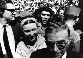 Ernesto «Che» Guevara, Jean Paul Sartre, Simone de Beauvoir  y Lisandro Otero en Holguín, Cuba