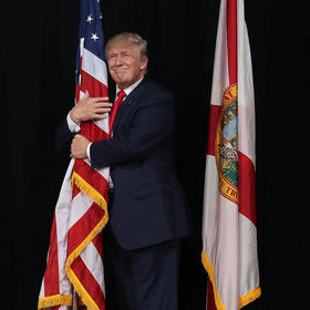Donald Trump, en octubre de 2016 durante un acto electoral en Florida