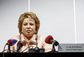 La presidenta del Consejo de la Federación o Senado ruso, Valentina Matviyenko