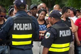 Emigrantes cubanos en viaje por Centroamérica hacia Estados Unidos. Emigrantes cubanos en viaje por Centroamérica hacia Estados Unidos
