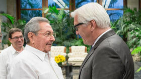 El ministro de relaciones exteriores de Alemania, Frank-Walter Steinmeier, en La Habana