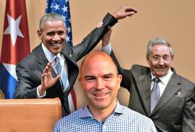Ben Rhodes, Barack Obama y Raúl Castro, en un montaje fotográfico