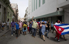Protestas en Cuba en esta foto de archivo