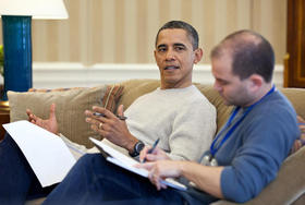 El presidente estadounidense Barack Obama y Ben Rhodes, asesor de Seguridad Nacional