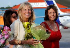 Jill Biden a su llegada a Cuba en octubre de 2016