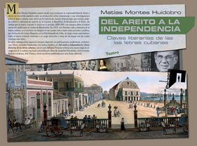 El libro Del Areito a la Independencia: claves literarias del teatro cubano colonial. Portada de Luis G. Fresquet