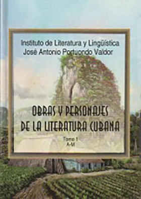Portada del primer volumen de Obras y personajes de la literatura cubana
