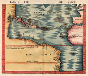 Mapa del Nuevo Mundo en la obra Llave del Nuevo Mundo, de José Martín Félix de Arrate