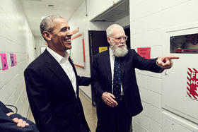 Barack Obama y David Letterman. Barack Obama y David Letterman