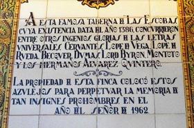 Tarja en la Antigua Taberna de Las Escobas, Sevilla