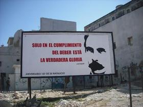 Cartel conmemorativo de José Martí en Cuba