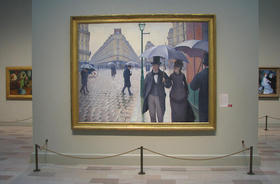 El cuadro Rue de Paris; temps de pluie en el Art Institute of Chicago