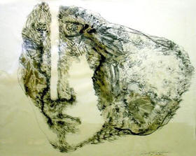 Rostro, técnica mixta sobre papel, ca. 1980