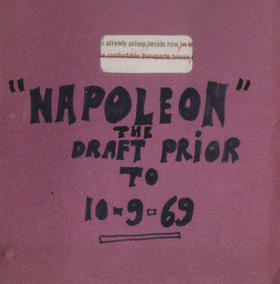 Portada del borrador de guión del filme Napoleón, que Stanley Kubrick nunca pudo realizar (foto tomada de The Stanley Kubrick Archives)