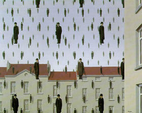 Golconde, de Rene Magritte