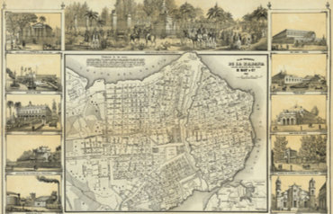 Viejo mapa de La Habana, 1853