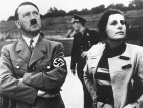 Adolf Hitler y Leni Riefenstahl durante la filmación de Olympia