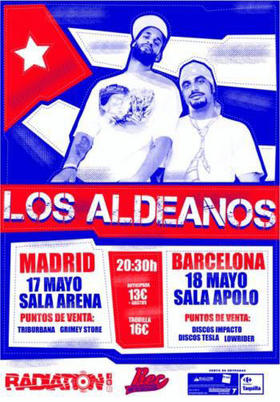 Cartel de la presentación de Los Aldeanos en Madrid