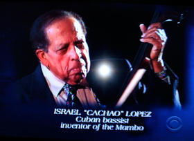 Israel 'Cachao' López, en el homenaje de los Grammy. (CBS)