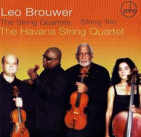 Portada del disco The String Quartets/String Trio, del compositor cubano Leo Brouwer