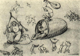 Colmena y brujas, dibujos de Hieronymus Bosch. Colmena y brujas, dibujos de Hieronymus Bosch