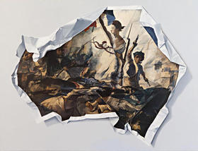 Obra de Geandy Pavón, de su exhibición Political Fold