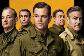 Imagen del cartel de la película The Monuments Men. Imagen del cartel de la película The Monuments Men