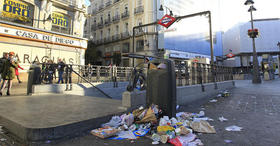 Imagen durante la pasada huelga de la basura en Madrid