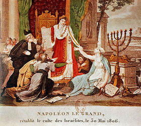 Un grabado francés de 1806 muestra a Napoleón Bonaparte emancipando a los hebreos